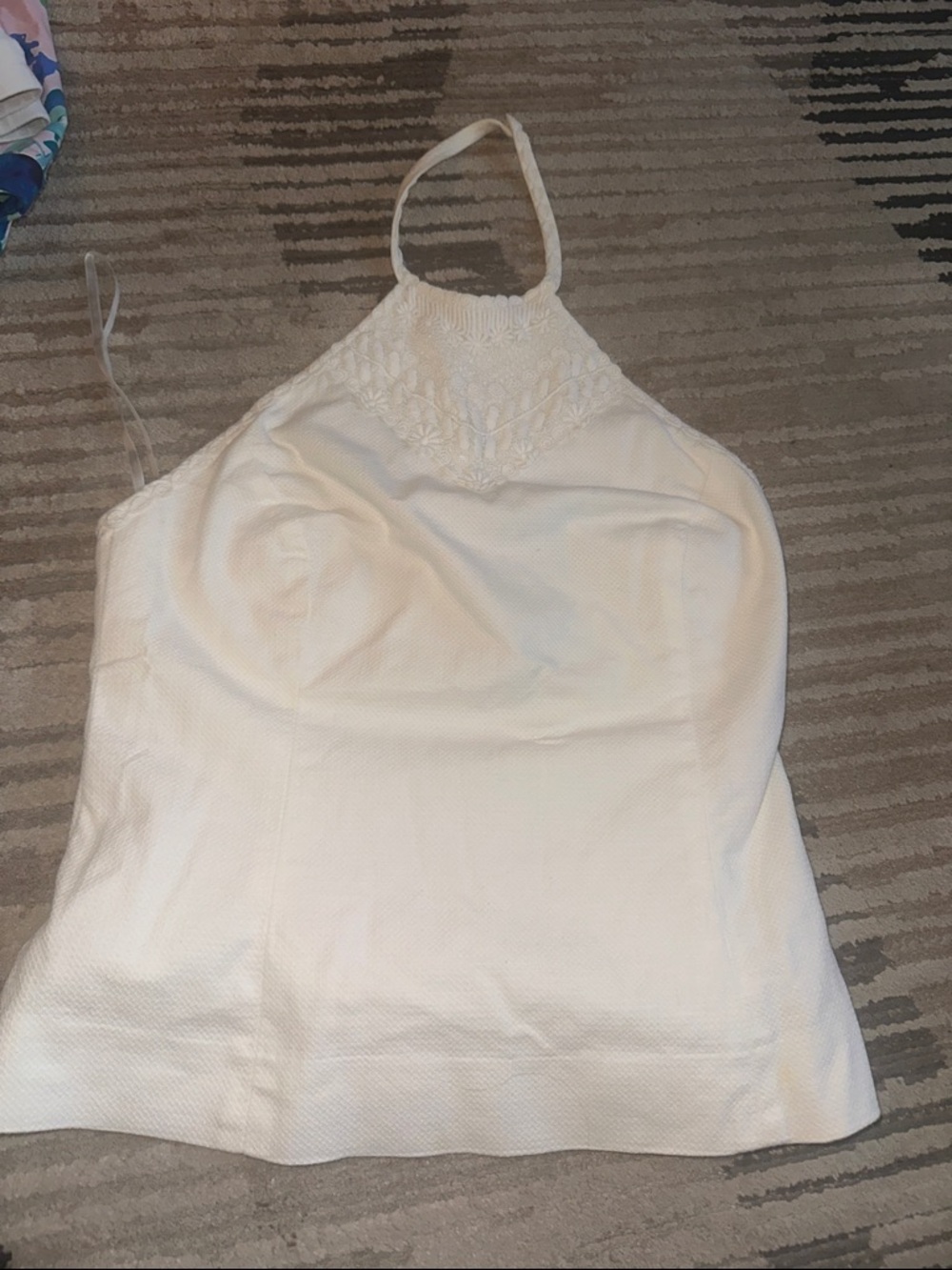 Lilly Pulitzer Cream Halter Dress with Textured Bodice size 10